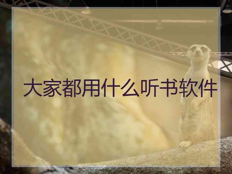 大家都用什么听书软件