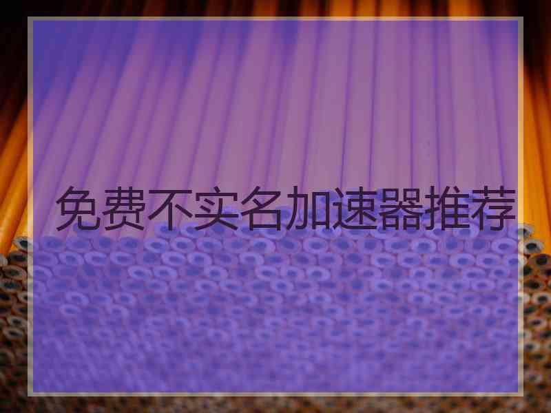 免费不实名加速器推荐