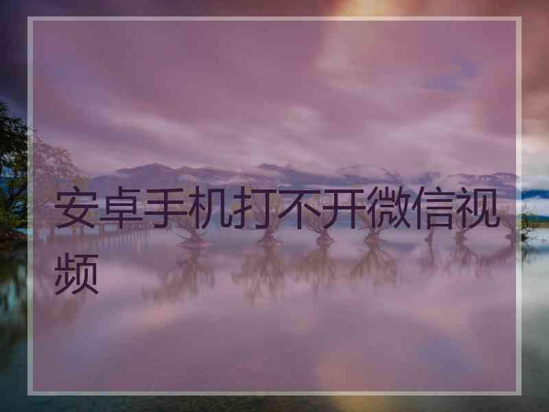 安卓手机打不开微信视频