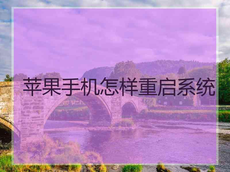苹果手机怎样重启系统