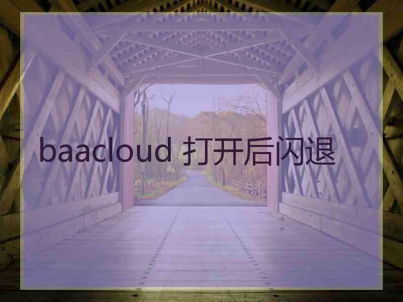 baacloud 打开后闪退