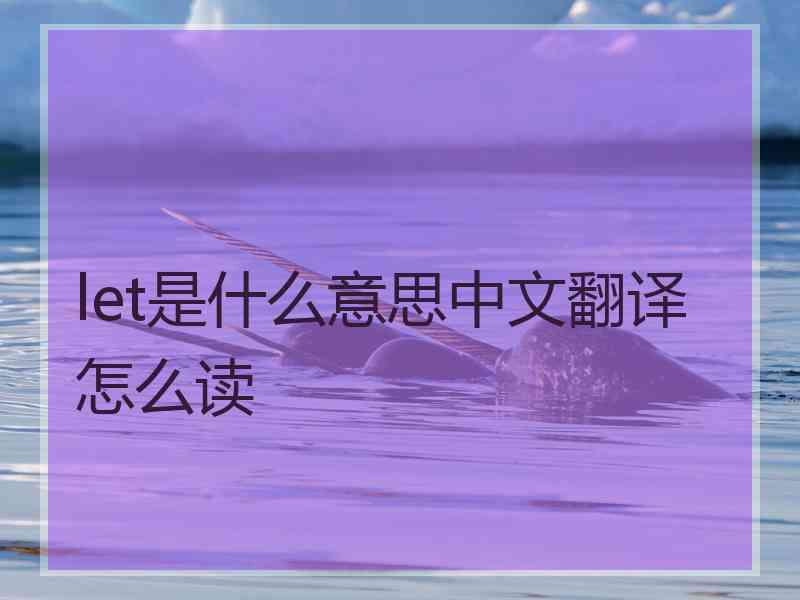 let是什么意思中文翻译怎么读