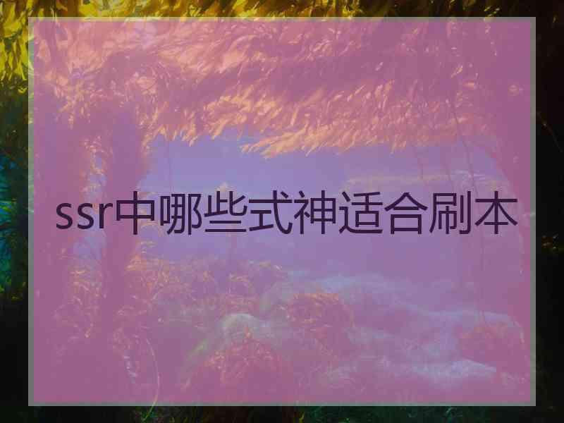 ssr中哪些式神适合刷本