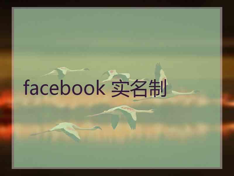 facebook 实名制