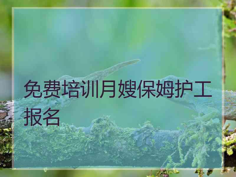 免费培训月嫂保姆护工报名