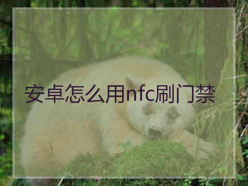 安卓怎么用nfc刷门禁
