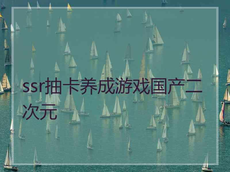 ssr抽卡养成游戏国产二次元