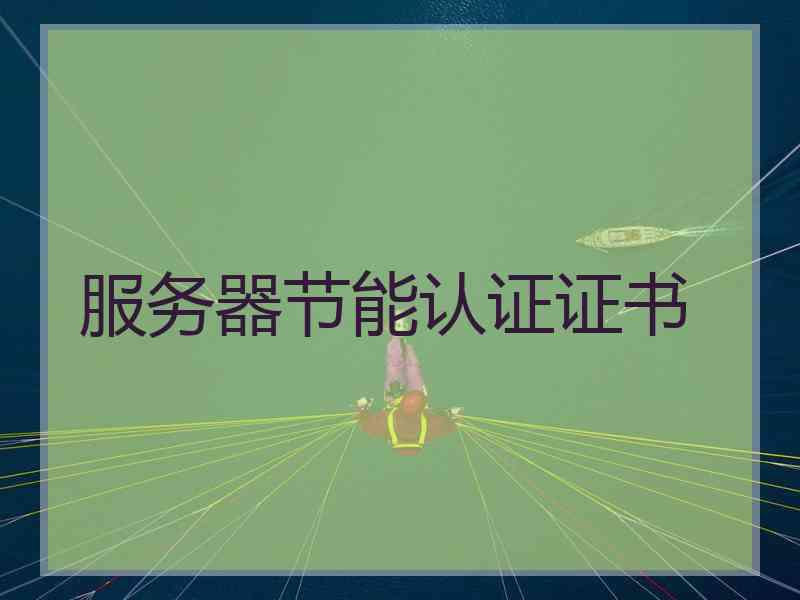 服务器节能认证证书