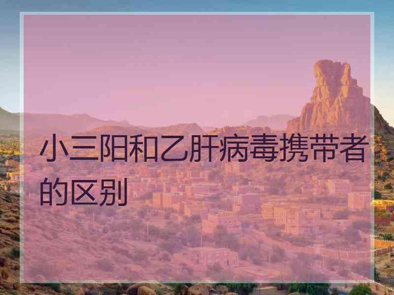 小三阳和乙肝病毒携带者的区别