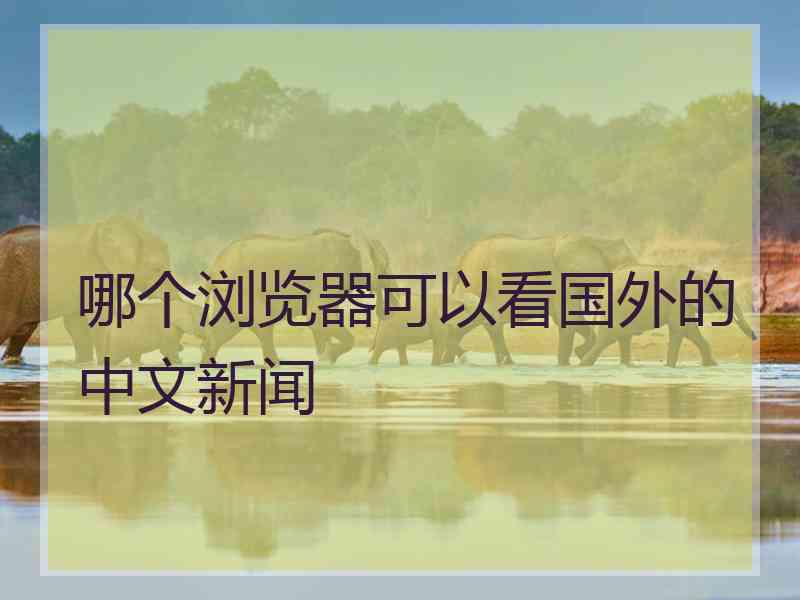 哪个浏览器可以看国外的中文新闻