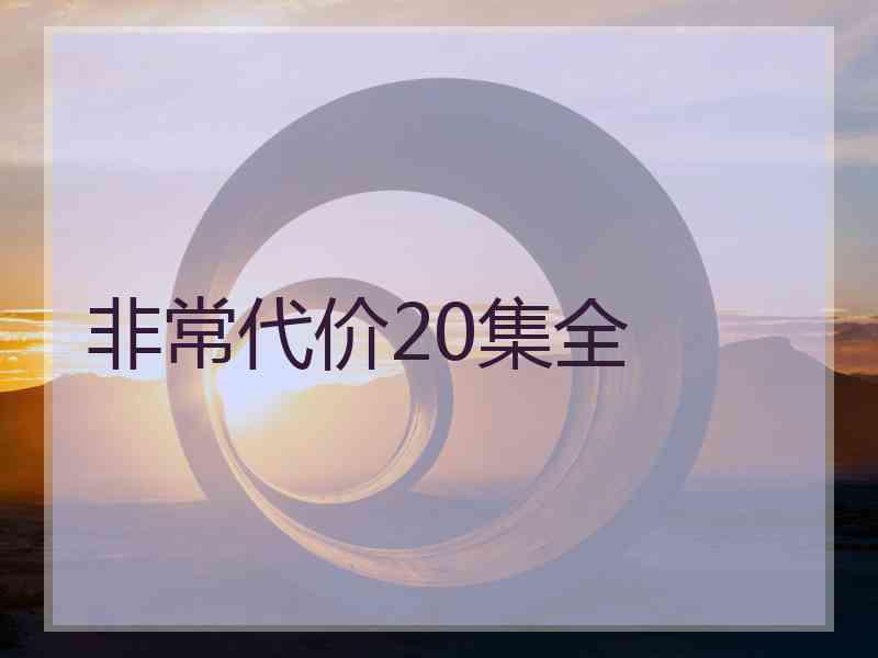 非常代价20集全