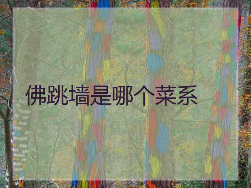 佛跳墙是哪个菜系