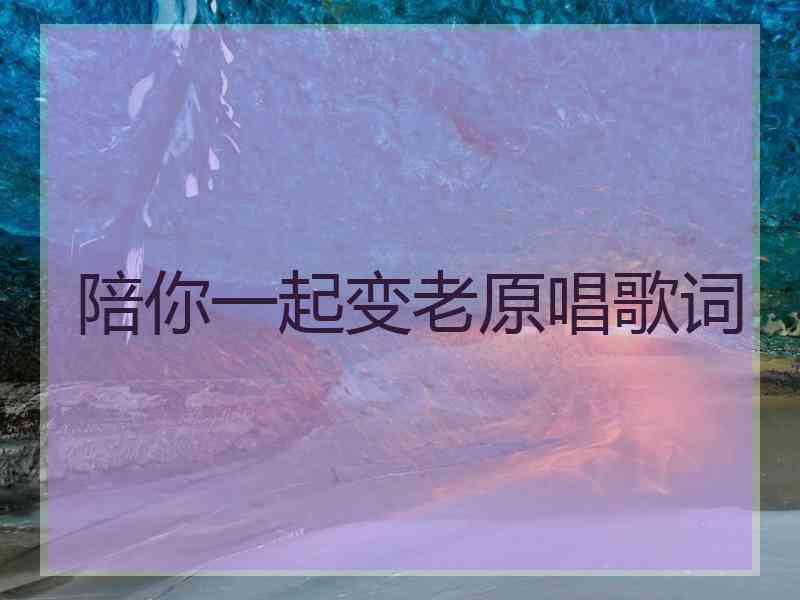 陪你一起变老原唱歌词