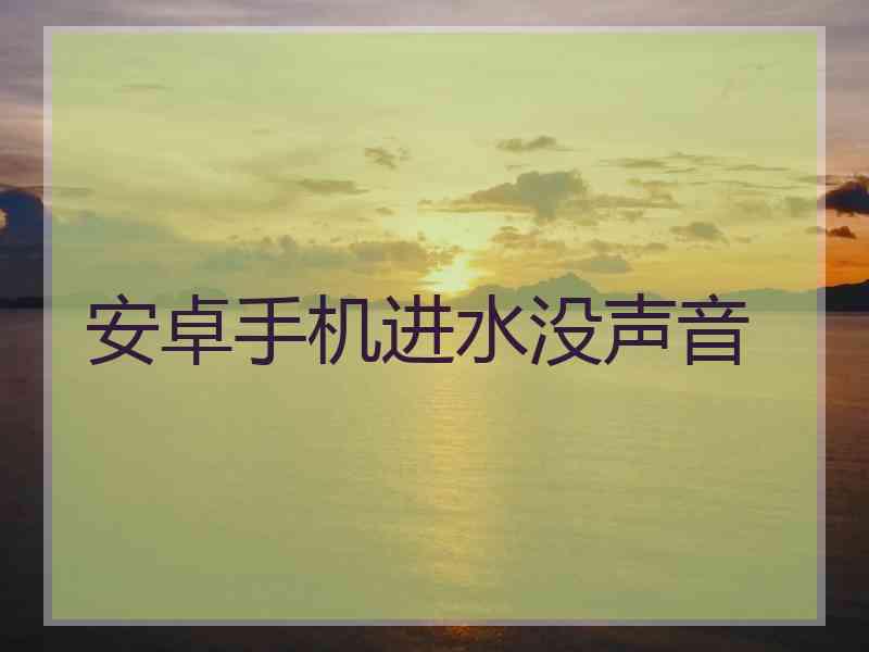 安卓手机进水没声音