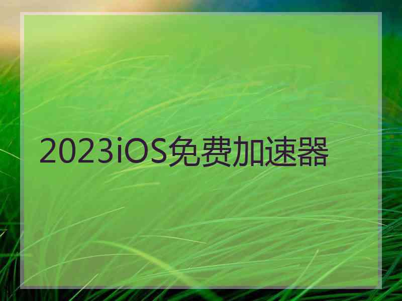 2023iOS免费加速器