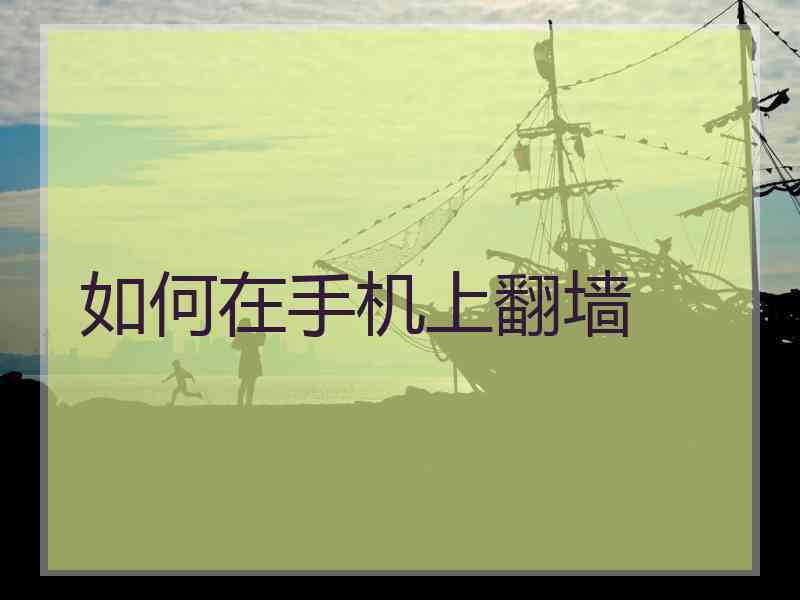 如何在手机上翻墙