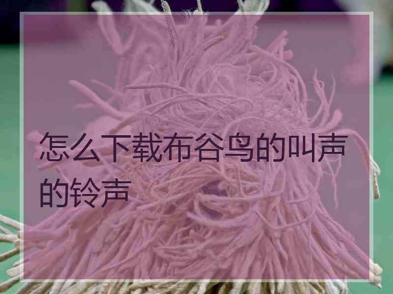 怎么下载布谷鸟的叫声的铃声