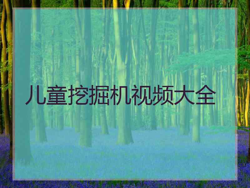 儿童挖掘机视频大全
