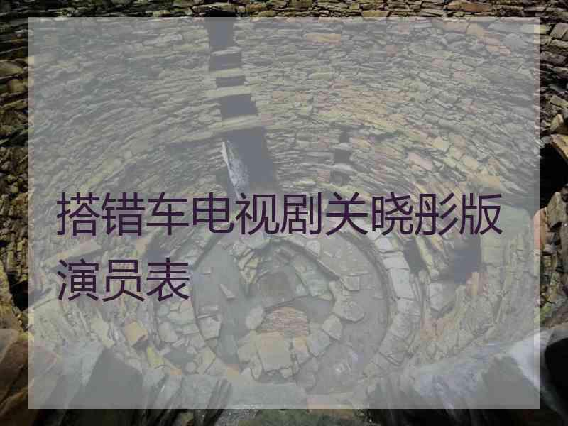 搭错车电视剧关晓彤版演员表