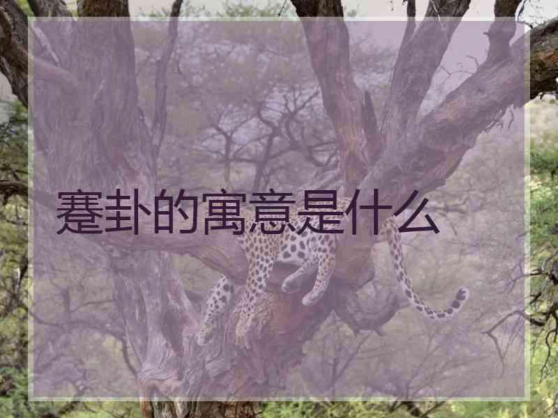 蹇卦的寓意是什么