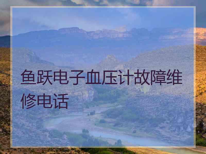鱼跃电子血压计故障维修电话