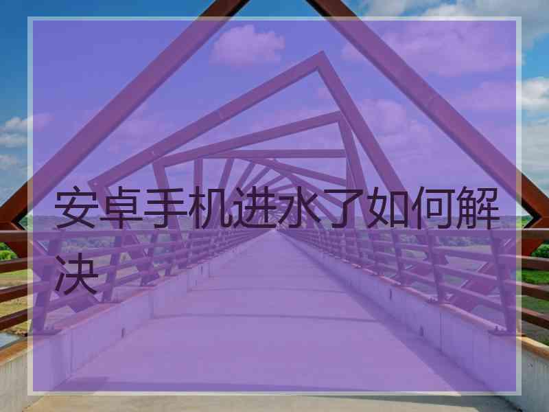 安卓手机进水了如何解决