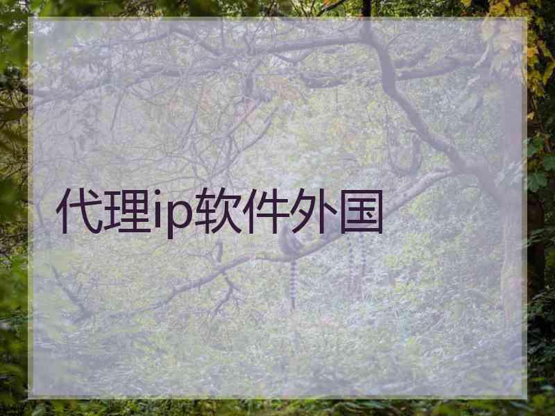 代理ip软件外国
