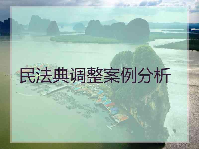 民法典调整案例分析