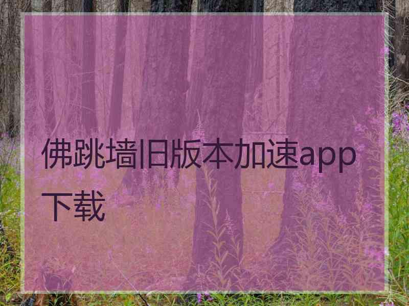 佛跳墙旧版本加速app下载