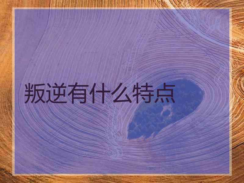 叛逆有什么特点