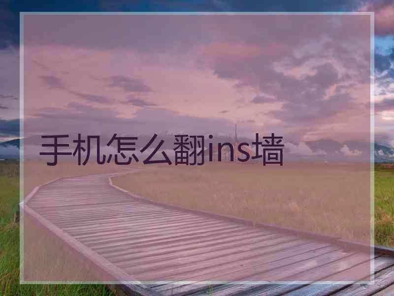 手机怎么翻ins墙
