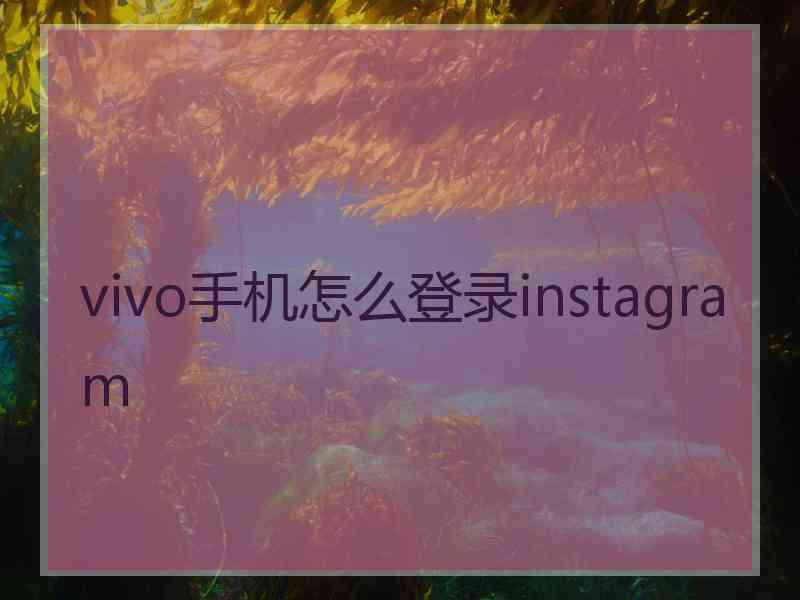 vivo手机怎么登录instagram