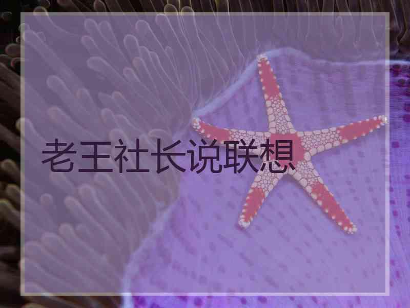 老王社长说联想