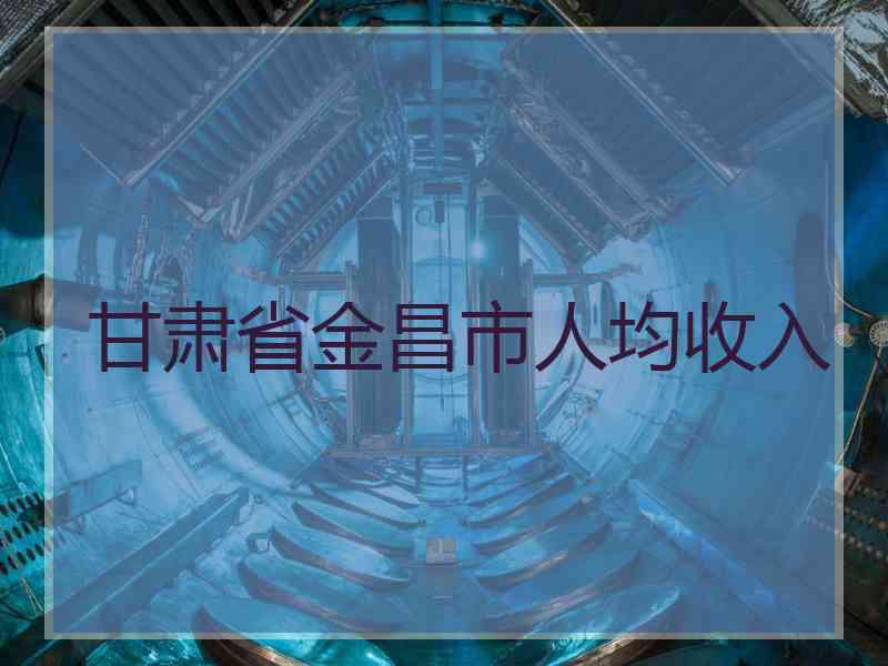甘肃省金昌市人均收入
