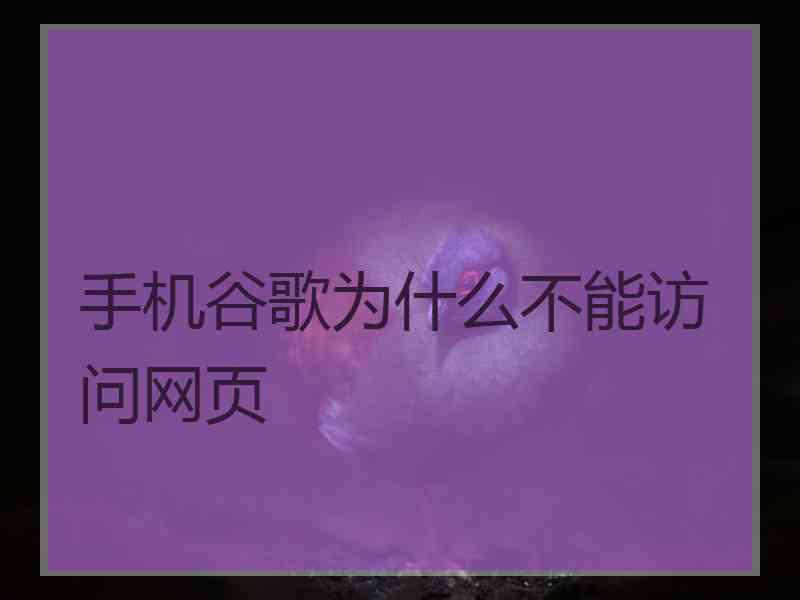 手机谷歌为什么不能访问网页