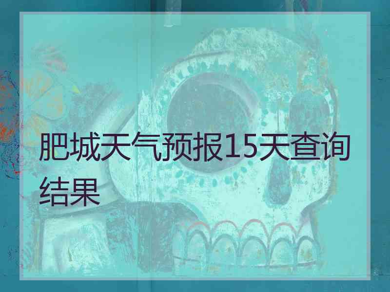 肥城天气预报15天查询结果
