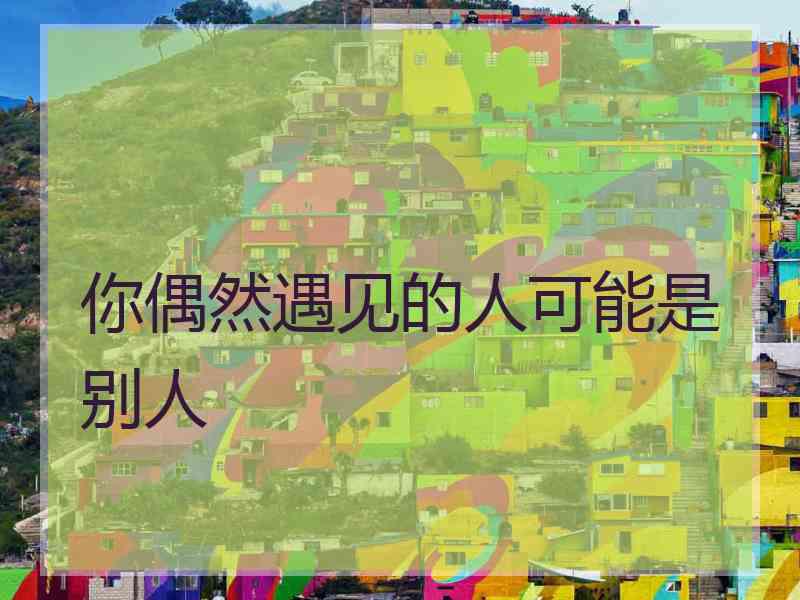 你偶然遇见的人可能是别人