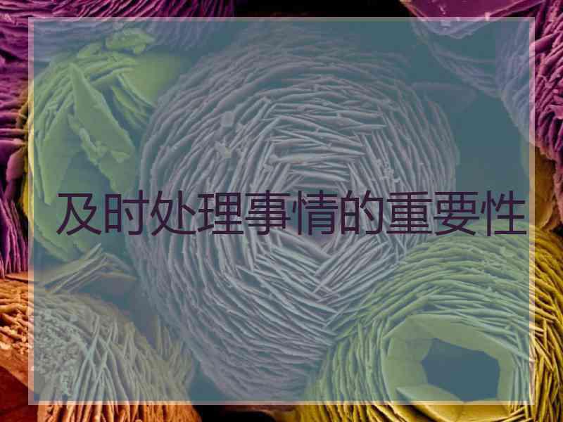 及时处理事情的重要性
