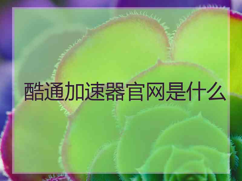 酷通加速器官网是什么