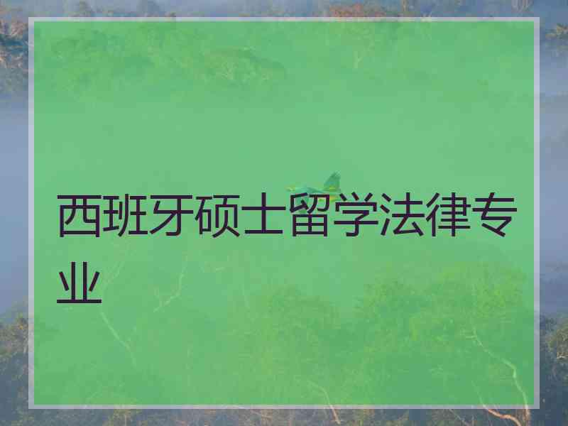 西班牙硕士留学法律专业